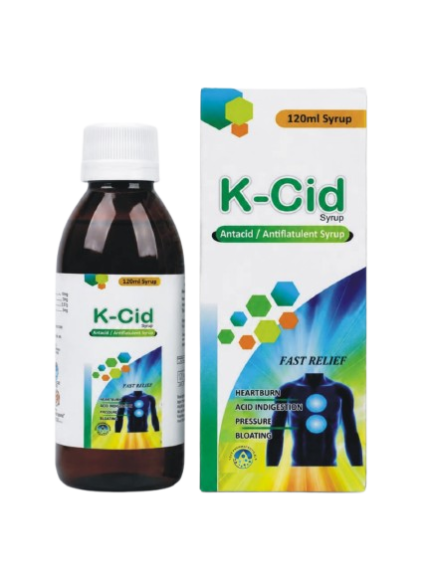K-CID Antacid Syrup – Ginger, Cardamom, Peppermint & Fennel Oils – 120 mL